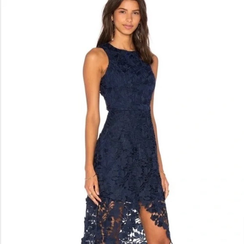 Keepsake Navy Lace Dress, size medium
